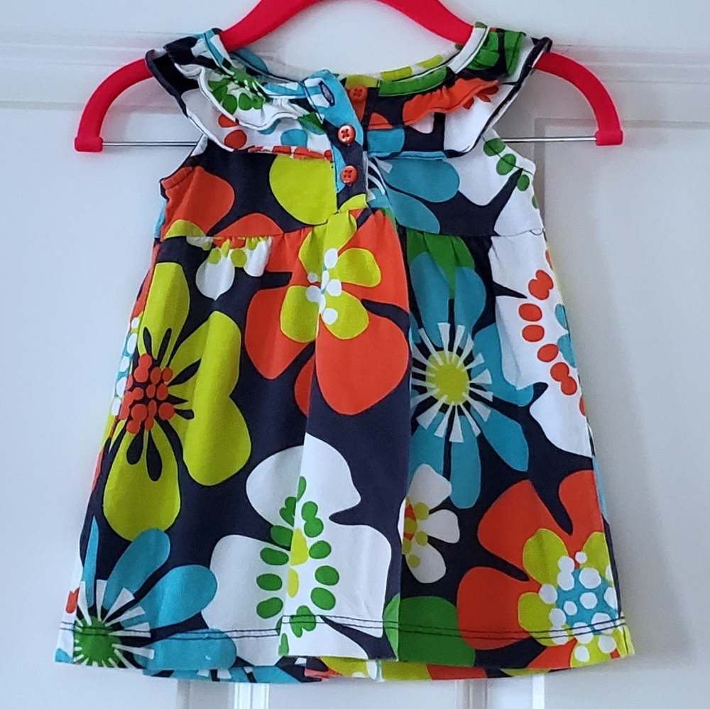 Baby Girl's Tropical Print Dress And Matching Bloomers